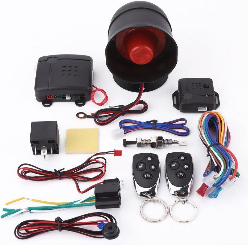 Photo 1 of ** missing fobs**
Car Alarm Security System, Universal Anti-Theft Device Car Alarm Security System Car Keyless Entry System with 2 Remote Controls Car Horn Siren Alarm, DC12V ±3V
