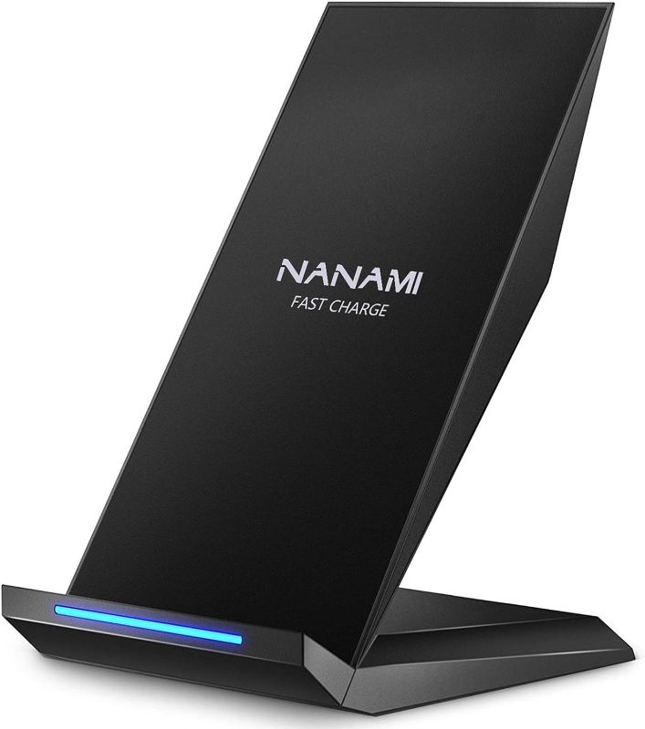 Photo 1 of Fast Wireless Charger,NANAMI Qi Certified Wireless Charging Stand Compatible iPhone 15/15 Pro/15 Plus/15 Pro Max/14/14 Pro/13/12,Samsung Galaxy S24/S23/S22/S21/S20/Note 20 Ultra and Qi-Enabled Phone
