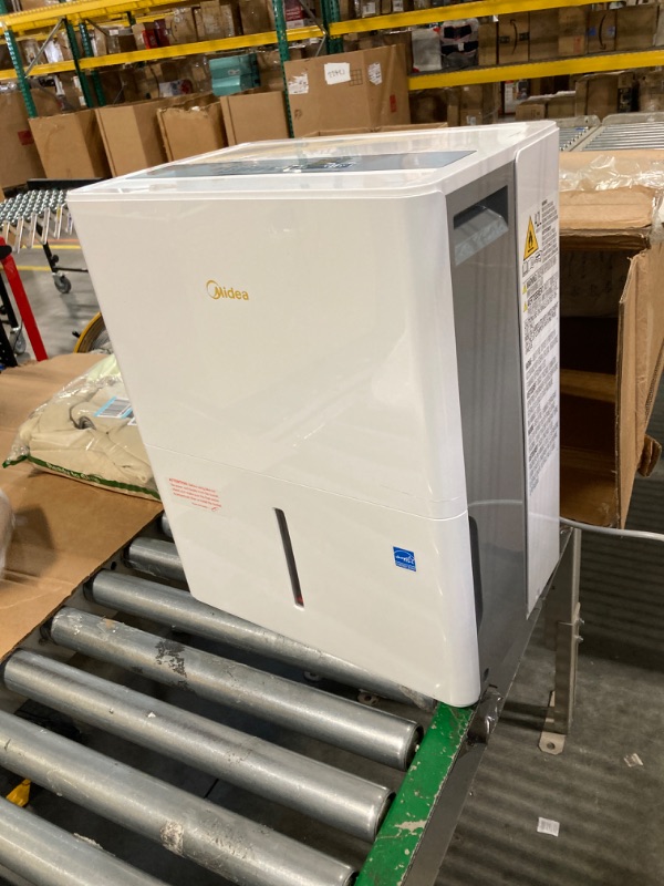 Photo 4 of *** NOT FUNCTIONAL**** SELLING AS PARTS***
 4,500 Sq. Ft. Energy Star Certified Dehumidifier With Reusable Air Filter 50 Pint 2019 DOE (Previously 70 Pint) - Ideal For Basements, Large & Medium Sized Rooms, And Bathrooms (White)
