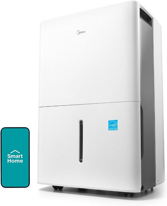 Photo 1 of *** NOT FUNCTIONAL**** SELLING AS PARTS***
 4,500 Sq. Ft. Energy Star Certified Dehumidifier With Reusable Air Filter 50 Pint 2019 DOE (Previously 70 Pint) - Ideal For Basements, Large & Medium Sized Rooms, And Bathrooms (White)
