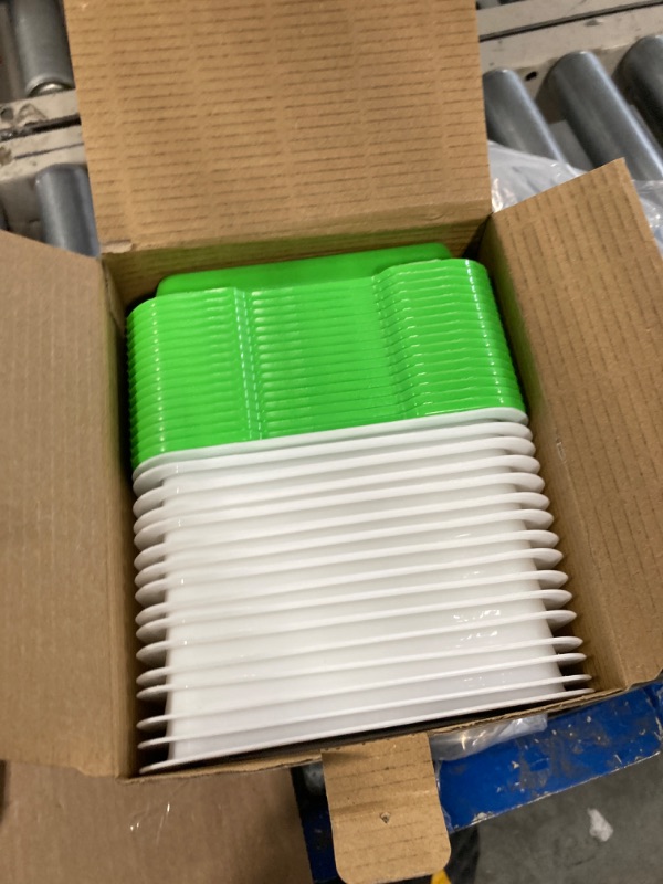 Photo 1 of 16 Sets Seed Sprouter Tray with Drain Holes Microgreens Growing Kit with Germinating Paper Garden Plant Germination Propagation Trays Nursery Tray for Seedling Planting