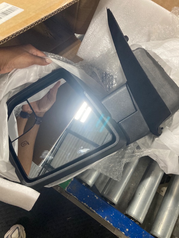 Photo 1 of Left Driver Side Door Mirror with Blind Spot Glass Assembly Fits 2015-2020 Ford F150 With Turn Signal Light Power Heated (6Pins) Replaces: FL3Z17683CB Left 6 Pins