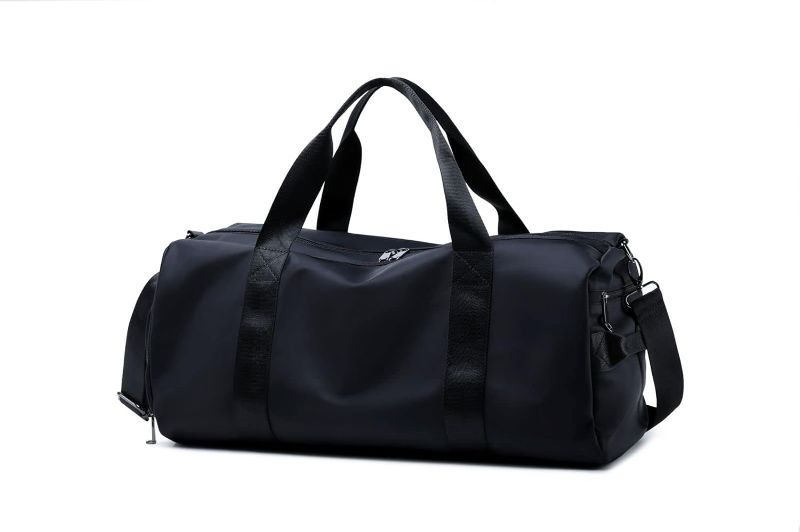 Photo 1 of Gym Bag Luggage Bag Travel Bag Adjustable and Detachable Shoulder Straps Wet and Dry Separation Polyester Material Multi-pocket Design Size 16.53 * 8.26 * 9.05inch Weight 1.168Ib YUBEN (black)