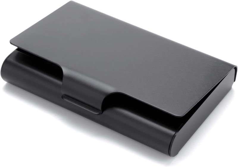 Photo 1 of MaxGear Large Metal Business Card Holder for Men & Women, Pocket Business Card Case Business Card Wallet Business Card Holders Name Card Holder, Capacity: 22-30 Cards, 3.7” x 2.45”, Aluminum, Black