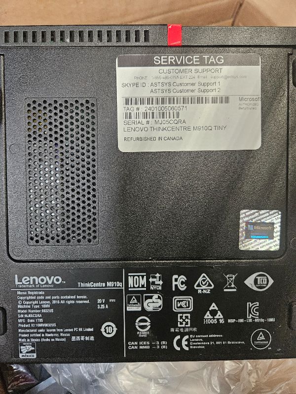 Photo 7 of Lenovo ThinkCentre M910Q Tiny Desktop Computer, Intel Core i7-6700T Upto 3.6GHz, 32GB RAM, 1TB NVMe SSD, 4K 3-Monitor Support DisplayPort, HDMI, AC Wi-Fi, Bluetooth - Windows 10 Pro (Renewed)