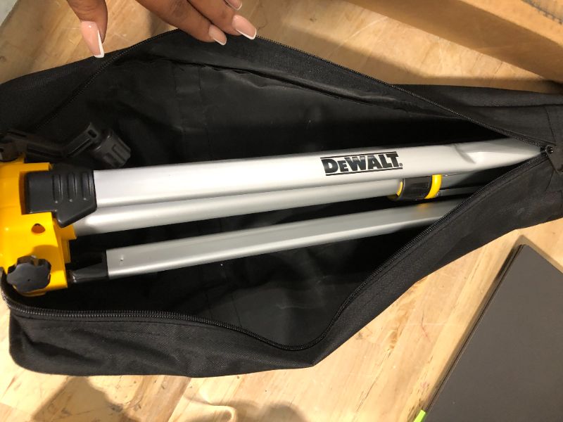 Photo 5 of ***DAMAGED***
DEWALT Laser Level Tripod, ¼ x 20 Thread Mount, Collapsible Legs, Non-Skid Feet, Carrying Pouch Included (DW0881T)
