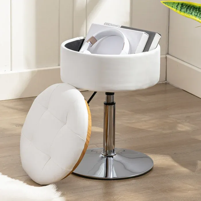 Photo 1 of Adjustable Swivel Vanity Stool COLOR WHITE 