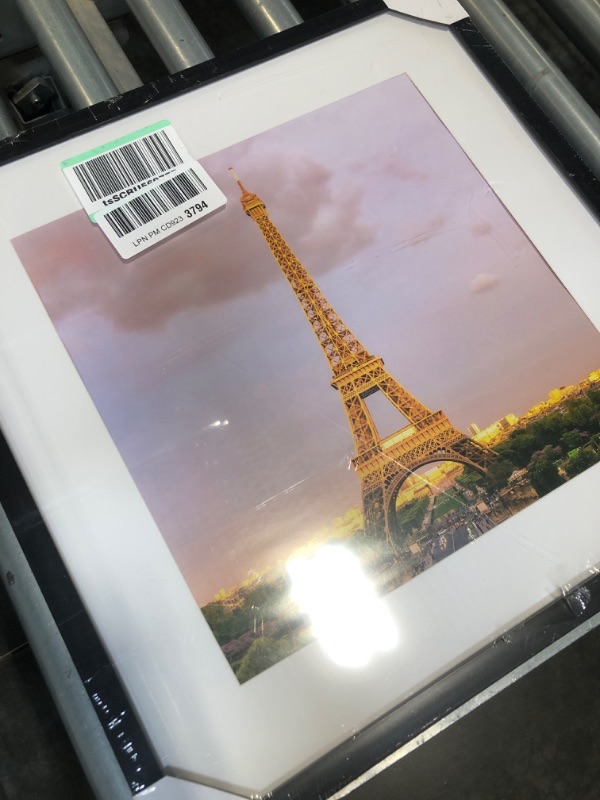 Photo 1 of 16x16 Metal Picture Frame with 12x12 Mat, Brushed Aluminum Finish, Tempered Glass Front, and Attached Hanging Hardware - Versatile Wall Display Frames for Vertical or Horizontal Orientation(Black, Black 16x16