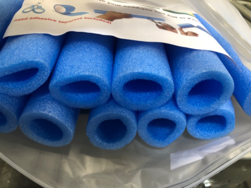 Photo 3 of 12pcs Trampoline Pole Foam Sleeves 15.7in Waterproof Protective Trampoline Spring Cover Padding for Indoor and Outdoor Children's Trampoline Accessories Blue