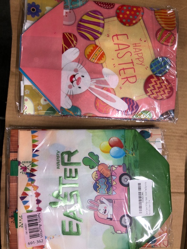 Photo 1 of 2 PACK Daover Easter Gift Bags - Easter Tote Bags with Handles, 8Pcs Easter Basket Bunny Egg Reusable Non-Woven Bags for Kids Party Goodie Treat Bag Holiday Favors