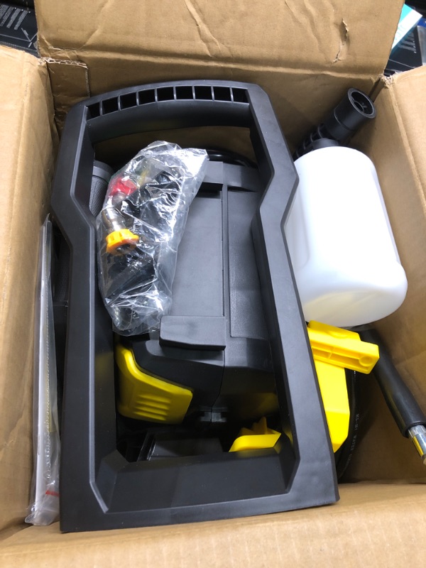 Photo 2 of AgiiMan Electric Pressure Washer, 4000PSI Max 2.8 GPM Power Washer Electric Powered with 20FT Hose, 4 Nozzles, Foam Cannon, High Pressure Cleaner Machine for Cars, Patios, Furniture, Driveways, Yellow