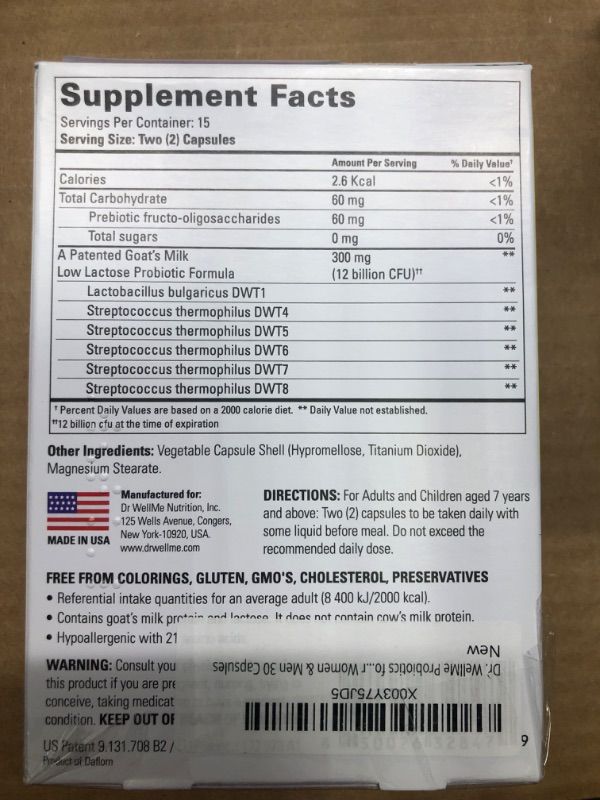 Photo 1 of Dr. WellMe Laktera Allergy Free ++ Probiotics for Digestive Health, immune support & Gut Health Supplements - Low Lactose Goat’s Milk Probiotic Formula For Women & Men 30 Capsules