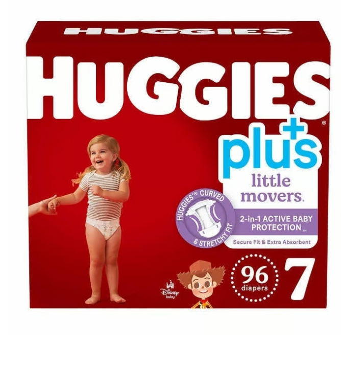 Photo 1 of Huggies Plus Little Movers Diaper Size 7 - Total Quantity 96