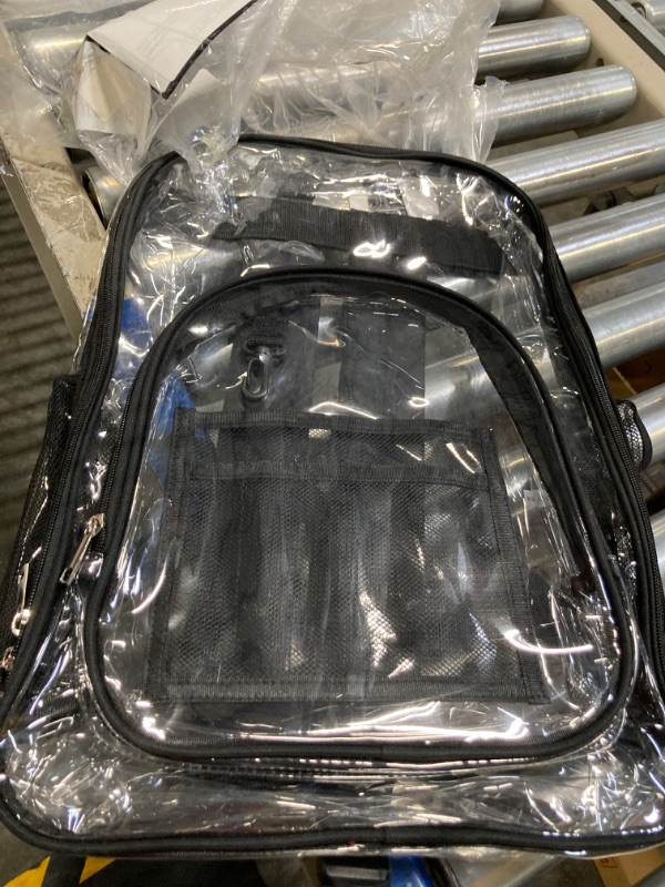 Photo 1 of BALEINE Clear Backpack for Girls, Clear Backpacks for School, Heave Duty PVC Clear Bags Clear bookbag (Black)
