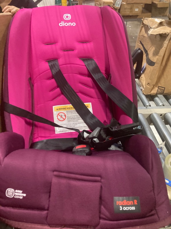 Photo 3 of Diono Radian 3R, 3-in-1 Convertible Car Seat, Rear Facing & Forward Facing, 10 Years 1 Car Seat, Slim Fit 3 Across, Pink Blossom