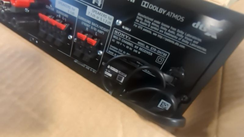 Photo 6 of **FOR PARTS**Sony STR-DH790 7.2-ch AV Receiver, 4K HDR, Dolby Vision, Dolby Atmos, dts:X, with Bluetooth with 16-Gauge Speaker Wire - 100 Feet and Banana Plugs - 6 pairs w/ Wire and Plug