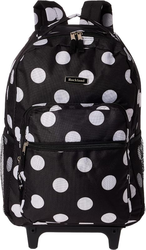 Photo 1 of 
Rockland Double Handle Rolling Backpack, Black Dot, 17-Inch