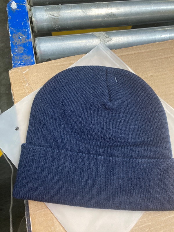 Photo 2 of ***SET OF 2*** Navy Classic Plain Knit Cuffed Beanie Acrylic Thermal Winter Beanie Hat for Men Women Warm Skull Hat Cap