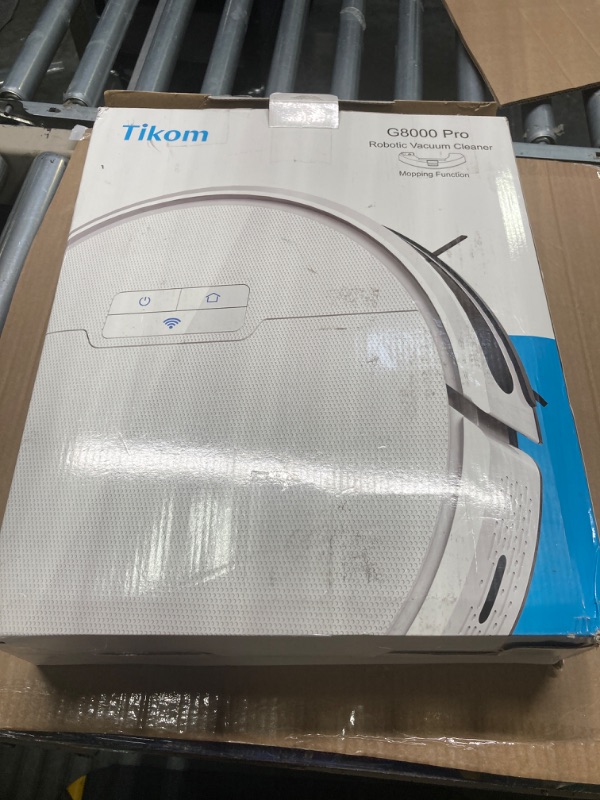 Photo 2 of ***NON FUNCTIONAL//SOLD AS PARTS ALL SALES FINAL*** 
Tikom Robot Vacuum and Mop Combo 2 in 1, 4500Pa Strong Suction, G8000 Pro Robotic Vacuum Cleaner, 150mins Max, Wi-Fi, Self-Charging, Good for Pet Hair, Carpet, Hard Floor