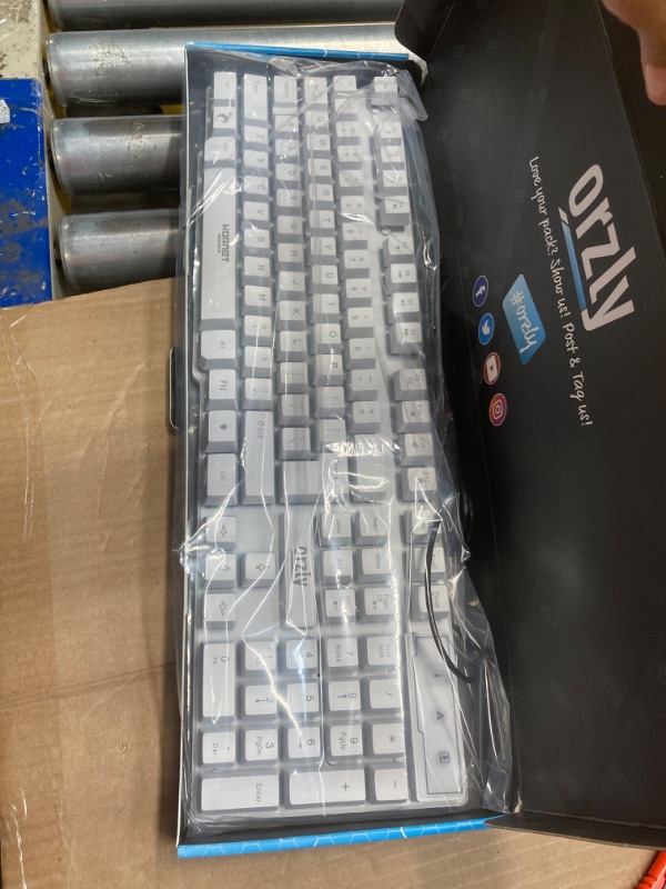 Photo 1 of Orzly White Gaming Keyboard RGB USB Wired Rainbow Keyboard Designed for PC Gamers