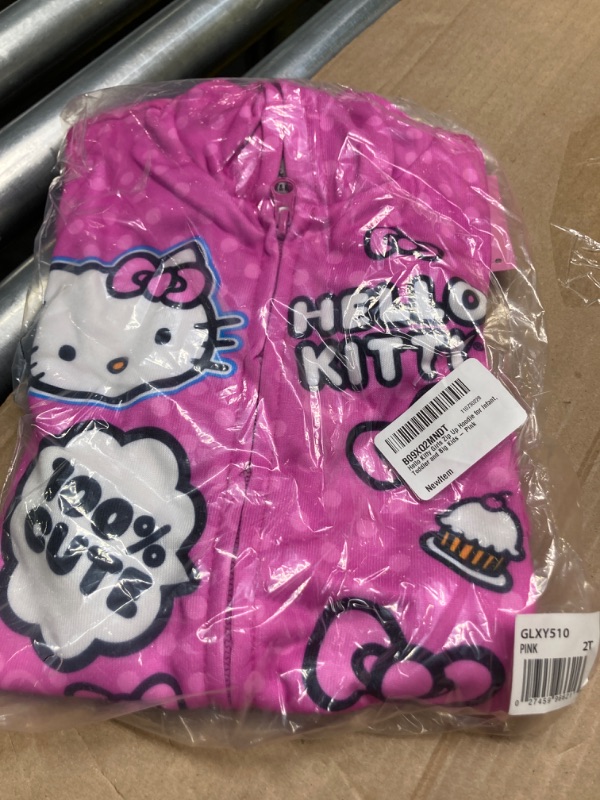 Photo 2 of Hello Kitty Sanrio Girls Zip Up Hoodie for Toddlers and Big Girls - White, Red, Grey, Pink, Blush Pink, Hot Pink or Rainbow 12 Months Hot Pink