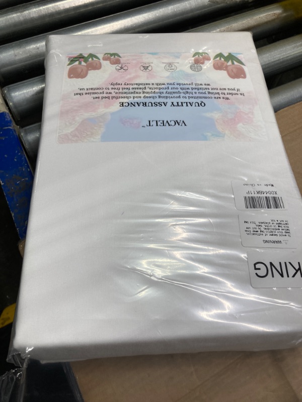Photo 1 of 4pcs Extra Deep Pocket Cal King Sheets, Rayon Derived from Bamboo Sheets, White Sheet Set 18-24 Inch Deep Pocket Bed Set, Cooling & Silky Bedding Set Soft & Ultra Deep Fitted Sheet Set EXTRA DEEP pocket - Cal King size White