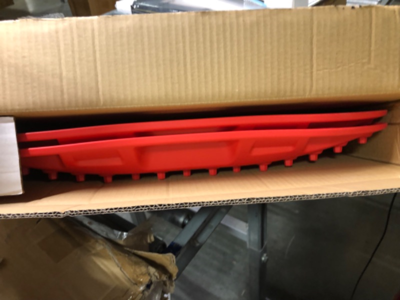 Photo 2 of BUNKER INDUST Off-Road Traction Boards, 2 Pcs Recovery Tracks Traction Mat for 4X4 Jeep Mud, Sand, Snow Traction Ladder-Red Tire Traction Tool