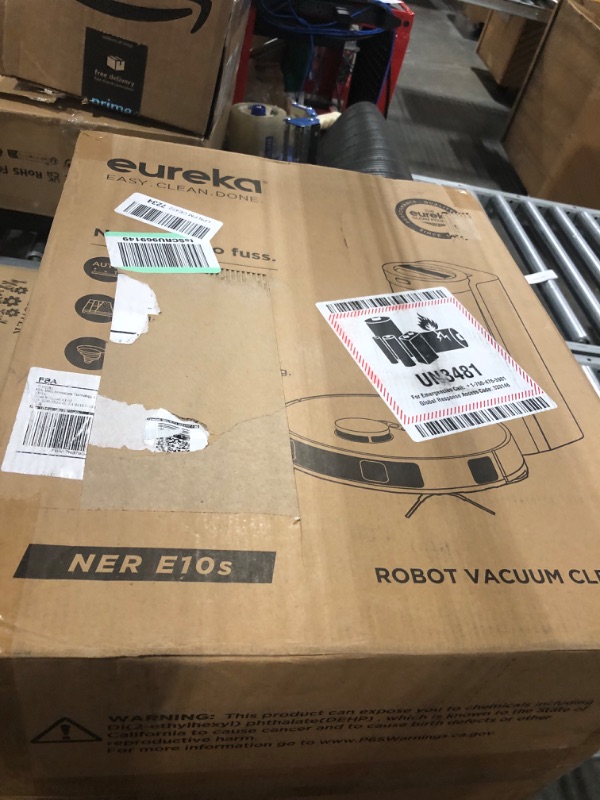 Photo 2 of ** ***** ***NON FUNCTIONAL//SOLD AS PARTS ALL SALES FINAL*** ***** ** 
EUREKA E10s Robot Vacuum with Bagless Self Emptying Station, Robotic Vacuum and Mop Combo, 45-Day Capacity, 4000Pa Suction for Pet Hair, Carpet&Floor, Auto Lifting Mop, LiDAR Navigatio