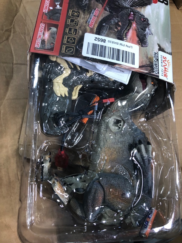 Photo 1 of FRUSE Remote Control Dinosaur Toys,Electric RC Spinosaurus w/Light Tracing & Spray Mist,Dinosaur Robot Toys Powered by Rechargeable Battery,Jurassic Dinosaur Toys for Boys Girls Kids Age 3 4 5 6 7 8 Spinosaurus Brown
