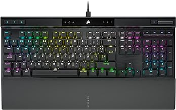 Photo 1 of Corsair K70 RGB PRO Wired Mechanical Gaming Keyboard (Cherry MX RGB Red Switches: Linear and Fast, 8,000Hz Hyper-Polling, PBT Double-Shot PRO Keycaps, Soft-Touch Palm Rest) QWERTY, NA - Black K70 RGB PRO Cherry Red- Linear Black