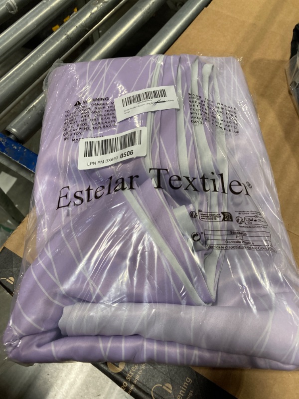 Photo 2 of Estelar Textiler Lilac and Greyish White Blackout Curtains 96 Inches Long, Full Room Darkening Grommet Curtains for Bedroom, Thermal Insulated  Blackout Drapes for Living Room, 52Wx96L, 2 Panels****USED*** 