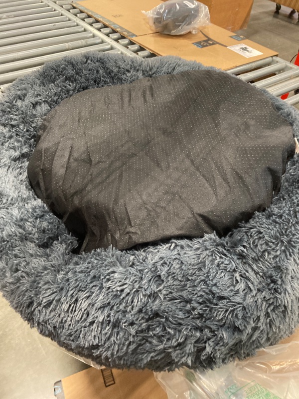 Photo 3 of 
Bedsure Calming Dog Bed for Small Dogs - Donut Washable Small Pet Bed, 23 inches Anti-Slip Round Fluffy Plush Faux Fur Large Cat Bed, Fits up to 25 lbs Pets.