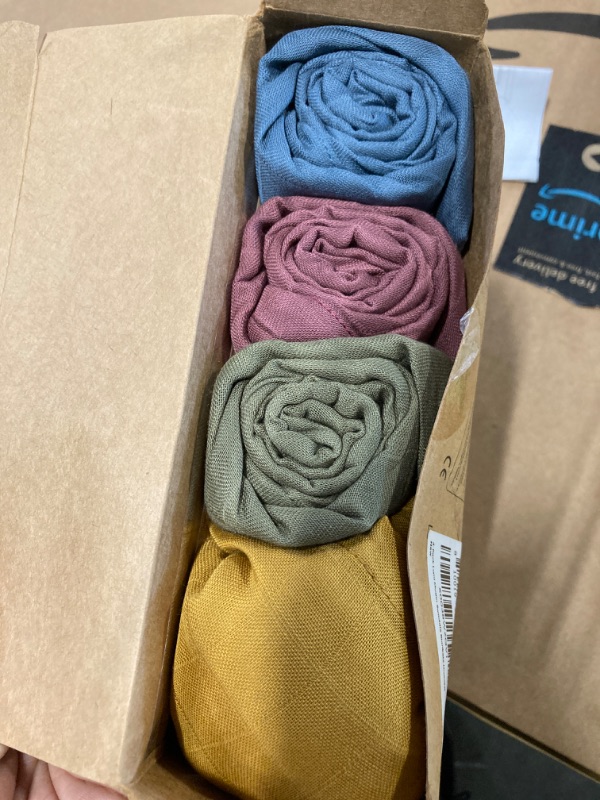 Photo 2 of 4-Pack Muslin Swaddle Blankets for Baby Boys, Girls - Organic Baby Blankets for Girl, Boy, Baby Swaddle Blanket Unisex, Receiving Blankets, Swaddles for Newborns, Newborn Baby Essentials (Corals)