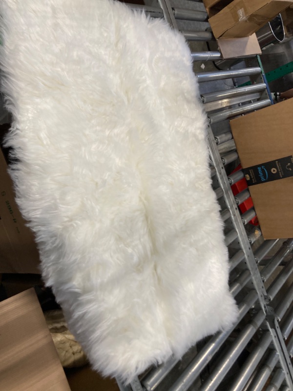 Photo 3 of  Faux Fur Sheepskin Rug Soft and Stylish Luxury34in rectangular