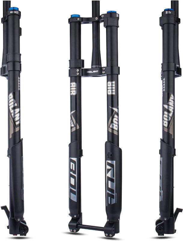 Photo 1 of ****USED*** BOLANY Downhill Mountain Bike Air Suspension Front Fork Double Shoulder Inverted Aluminum Alloy Thru-Axle Boost Spacing 15 * 110mm Fork Fit for Disc Brake 26/27.5/29 Inch Tire