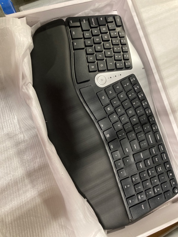 Photo 3 of Nulea RT02 Ergonomic Keyboard, Wired Split Keyboard with Pillowed Wrist and Palm Support, Featuring Dual USB Ports, Natural Typing Keyboard for Carpal Tunnel, Compatible with Windows/Mac