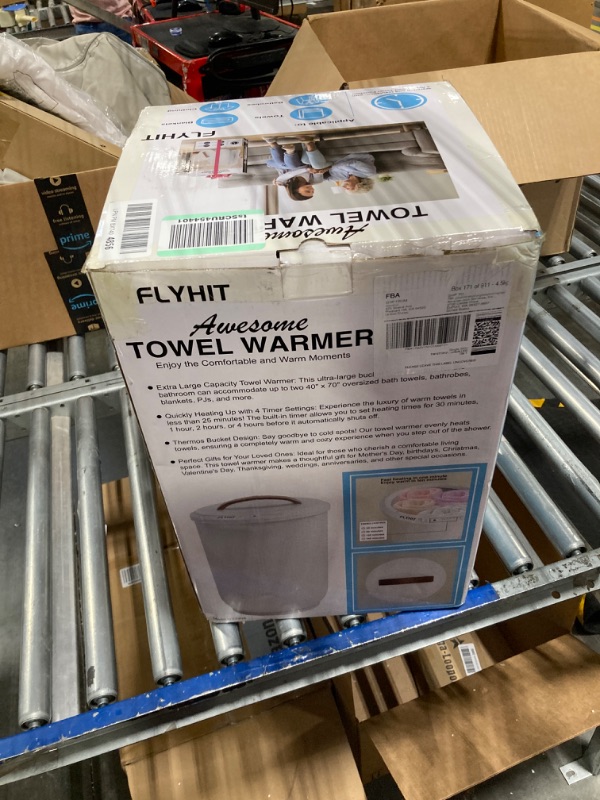 Photo 2 of ***DAMAGED***
FLYHIT Large Towel Warmer for Bathroom - Heated Towel Warmers Bucket, Wood Handle, Auto Shut Off, Fits Up to Two 40"X70" Oversized Towels, Bathrobes, Blankets, PJ's and More