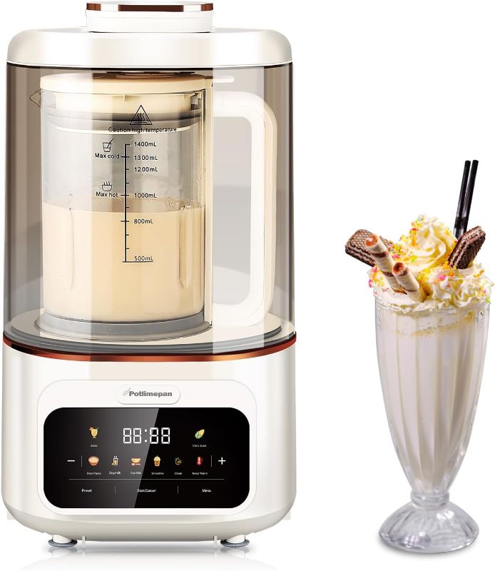 Photo 1 of 8in1 Quite Cooking Blender, 1.4L 600W Countertop Blender with Silent Shield, Hot&Cold Kitchen Blender 8 Programs with 24H Preset, Self-Cleaning, for Smoothie Soy Milk Oat Milk and Juice