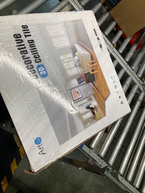 Photo 1 of Art3d Drop Ceiling Tiles, Glue up Ceiling Tiles, 2'x2' Plastic Sheet in Copper (12-Pack, 48 Sq.ft) 24"x24" Copper 12