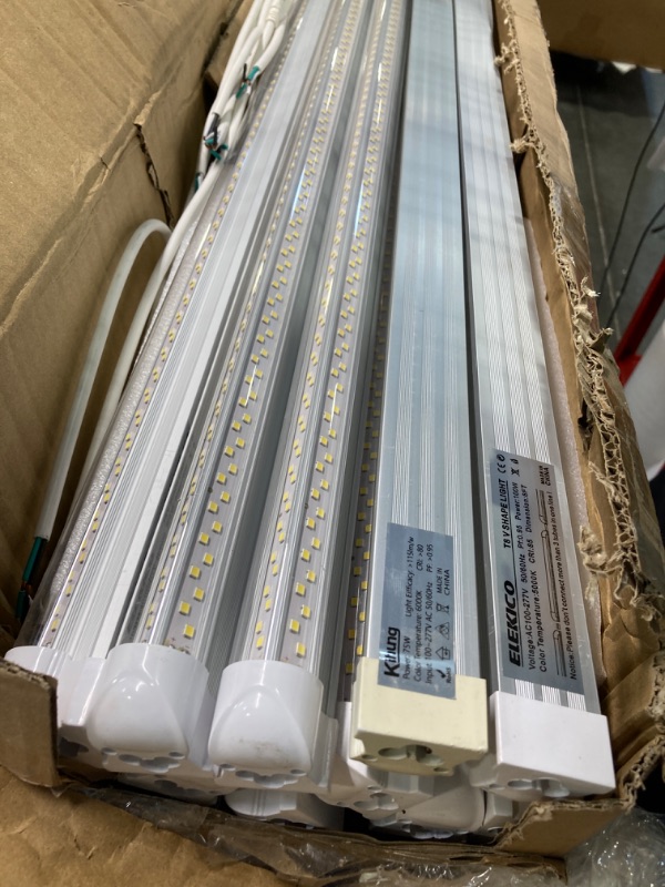 Photo 1 of (10 Pack) 8FT LED Shop Light, 100W 13000LM 6000K, Super Bright White, T8 LED Tube Light, No RF & FM Interference Linkable Shop Light, 8 Foot LED Shop Lights for Garage, Shop, Hardwired Installation 10 Count (Pack of 1)