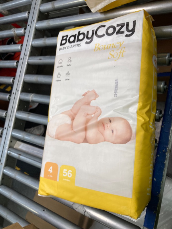 Photo 1 of Baby Diapers Portable Pack Size 4(22~37lb), 56 Count Babycozy Bouncy Soft Diapers Disposable Hypoallergenic Diapers to Protect Sensitive Baby Skin