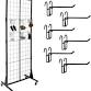 Photo 1 of Goyappin Grid Wall Panels for Display, 5' x 2' Wire Display Rack for Craft Shows, Grid Display Stands for Vendor Events,Floorstanding Metal Grid Wall Fixture for Retail