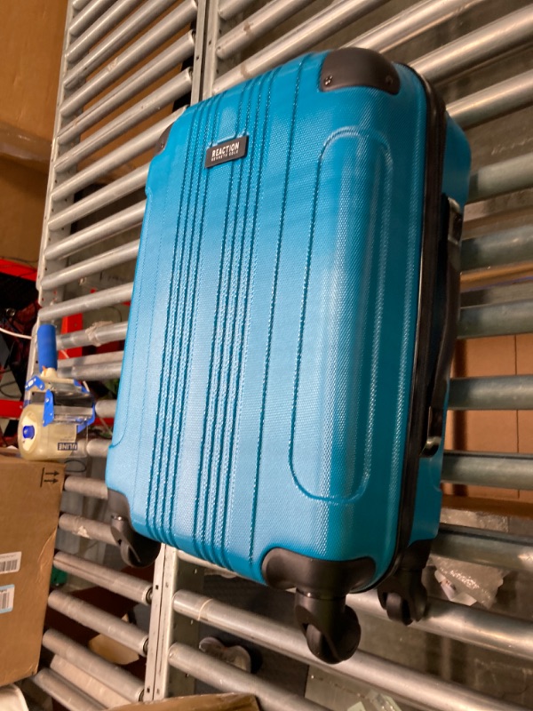 Photo 1 of ***BROKEN HANDLE*** Kenneth Cole Out Of Bounds Lightweight Durable Hardshell 4-Wheel Spinner Cabin Size Travel Suitcase, Teal, 20-Inch Carry On Teal 20-Inch Carry On