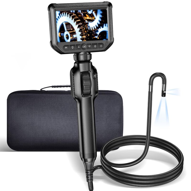 Photo 1 of Articulating Borescope Inspection Camera, 4.3-inch IPS Dual Lens Endoscope Inspection Camera with Articulation Head, 0.33inch Automotive Mechanics Fiber Optic Scope?3.3 FT Scope Camera
