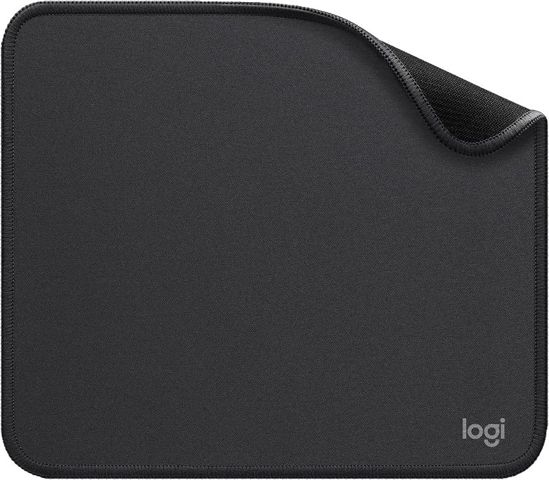 Photo 1 of Logitech Mouse Pad - Studio Series, Computer Mouse Mat with Anti-Slip Rubber Base, Easy Gliding, Spill-Resistant Surface, Durable Materials, Portable, in a Fresh Modern Design, Graphite
