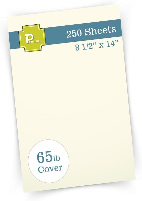 Photo 1 of Natural Cream Legal Size Cardstock (8 1/2” X 14”) - 65lb Cover - Great for Menu Paper, Documents, Programs (250 Sheets)
