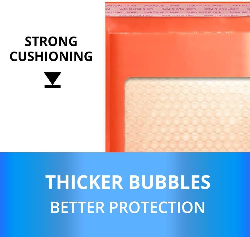 Photo 1 of Secure Seal 6x6 Inches Kraft Bubble Mailers with Easy Pull & Seal and Tear-Off Opening - 3 pack - Usable Size 5x6 Inches