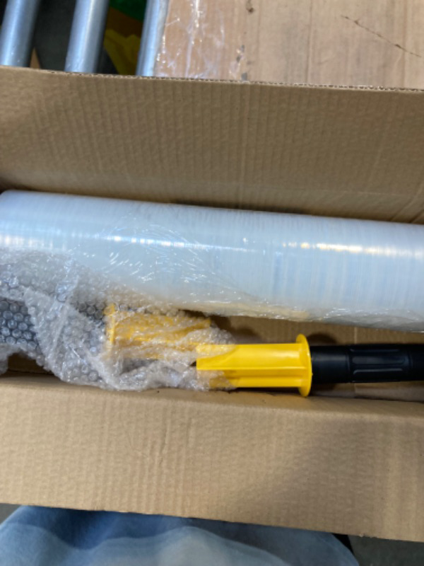 Photo 1 of Stretch Wrap Film Rolls with Handles - 1000 ft 60 Gauge Industrial Strength 15 inch Wide Clear Plastic Wrap for Palletized Shipping, Surface Protection and Furniture Packaging (1 Pack)