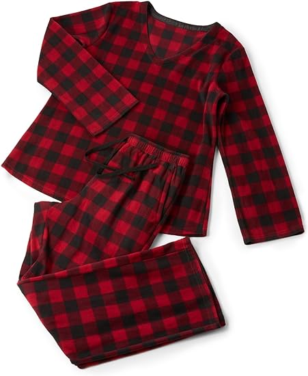 Photo 1 of LAPASA Women's Pajama Set Cotton Flannel Sleepwear Loungewear Fleece Long Sleeves Button-Down Top Bottom Pants 2XL