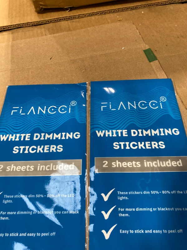 Photo 2 of 2 FLANCCI LED Light Blocking Stickers, Light Dimming LED Filters, Dimming Sheets for Routers, LED Covers Blackout, Dimming 50% ~ 100% of LED Lights (2Sheets = 1 Cut Out + 1 Uncut) White White 80%